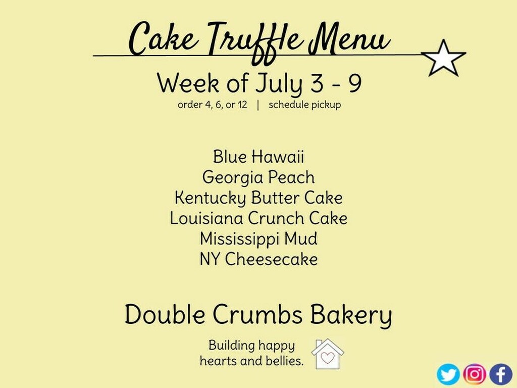 Double_Crumbs's tweet photo. Celebrate the 4th with a trip around the USA! Pre-orders are open and we'll see you at the market on Sunday.  #northernvirginia #dessert #farmersmarket #caketruffles #cakepops #fourthofjuly  #smallbusiness  #shoplocal https://t.co/UJzgpSUvFg https://t.co/Y3zBg2aPL4