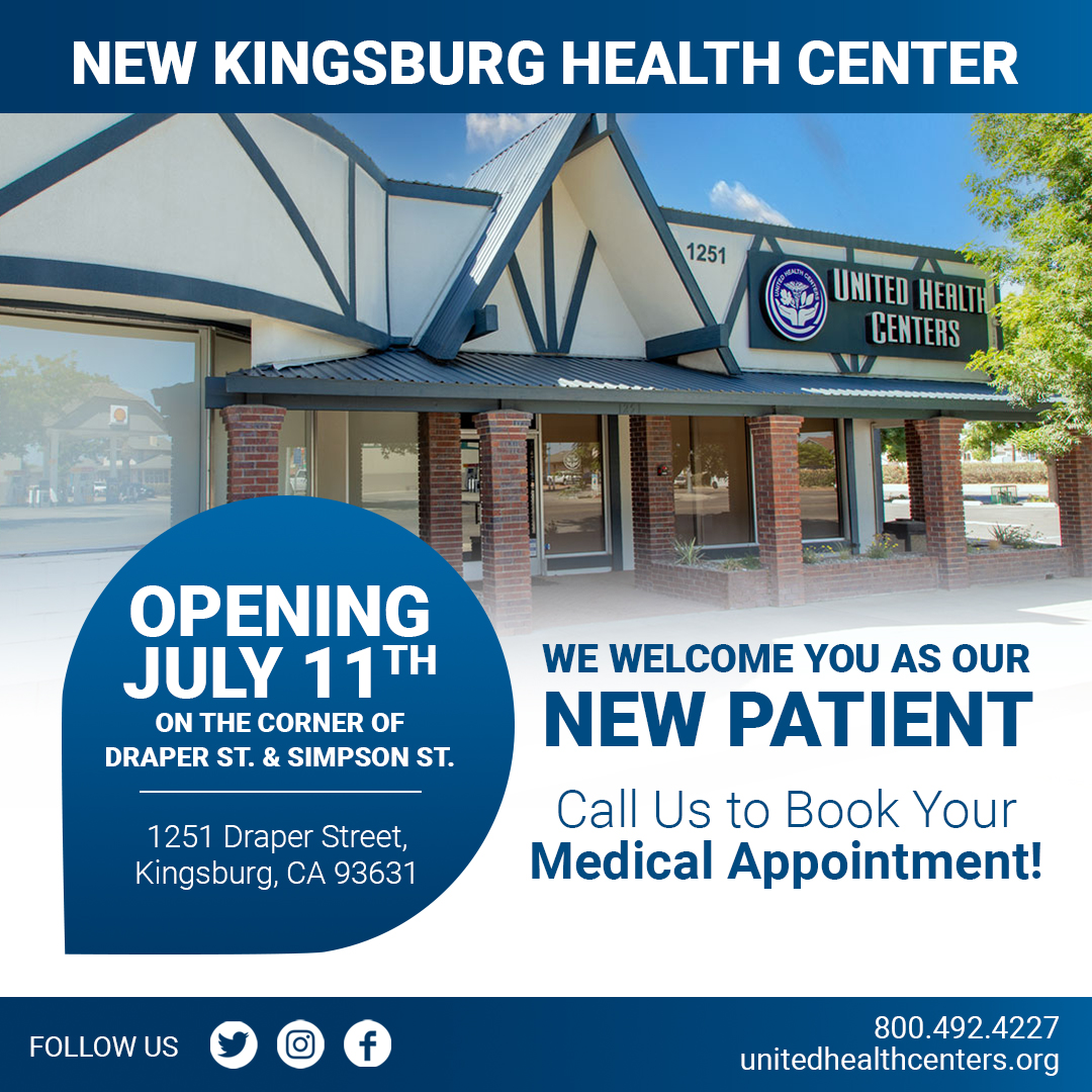 😀 Our New Health Center in Kingsburg, CA Opening July 11th!

unitedhealthcenters.org/kingsburg | (800) 492-4227

#Kingsburgca