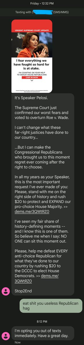 Chinchillazllla's tweet photo. it was not, in fact, immediate, but I didn't realize that cussing at the robotexts would get you off their infernal lists https://t.co/XR0tl16R7y