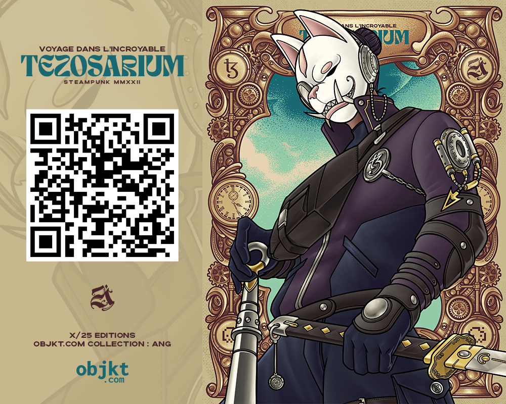 GM #NFTCommunity!

"ANG /// VOYAGE DANS L'INCROYABLE TEZOSARIUM"
contribution for #Steampunk2022 tezos event

20/25eds - accepting offer min 2ꜩ
20 highest offers will be accepted in next 24hours
👉 objkt.com/asset/KT1VJuLR…

RT n Likes are appreciated. Thanks!
#tezos #CleanNFT