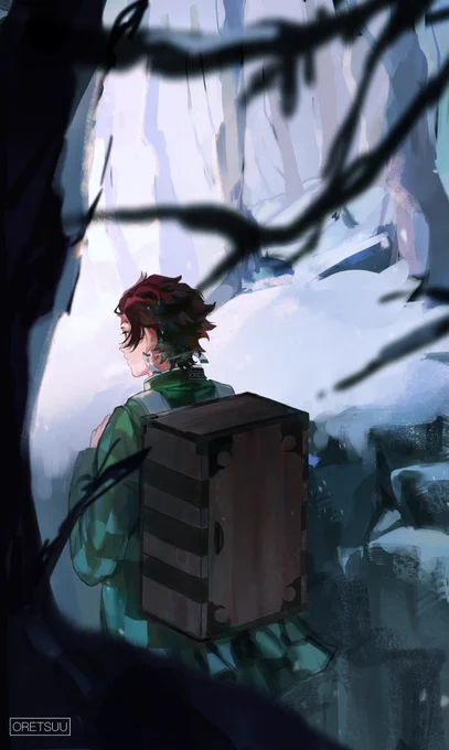 Down the mountain 🏔 
#鬼滅の刃 