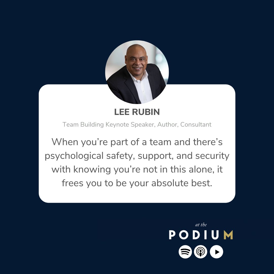 You will never realize the full potential of the team in the absence of #TRUST. 

Manny Amezcua, thanks for capturing this conversation and sharing it on the At the Podium podcast.