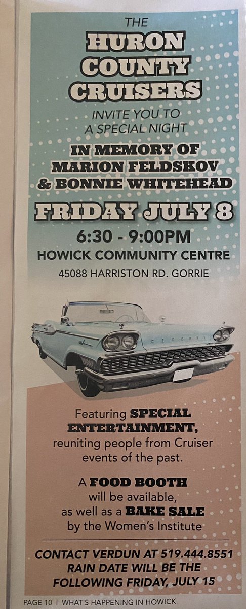 Be sure to check this car show out on Friday July 8th. Verdun and the Howick Cruisers always throw a great event which showcases a variety of classic cars. RT’s appreciated. #howick