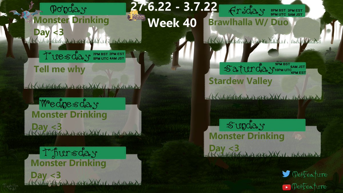 MeiFeature's tweet photo. WHOOP ANOTHER WEEK

This is my last full week of streaming before I go away for 2 weeks T-T (I'll still be streaming on the Saturdays and I have some videos planned~)

#VTuber #ENVTuber #VTuberUprising https://t.co/jXTzPBPP0v