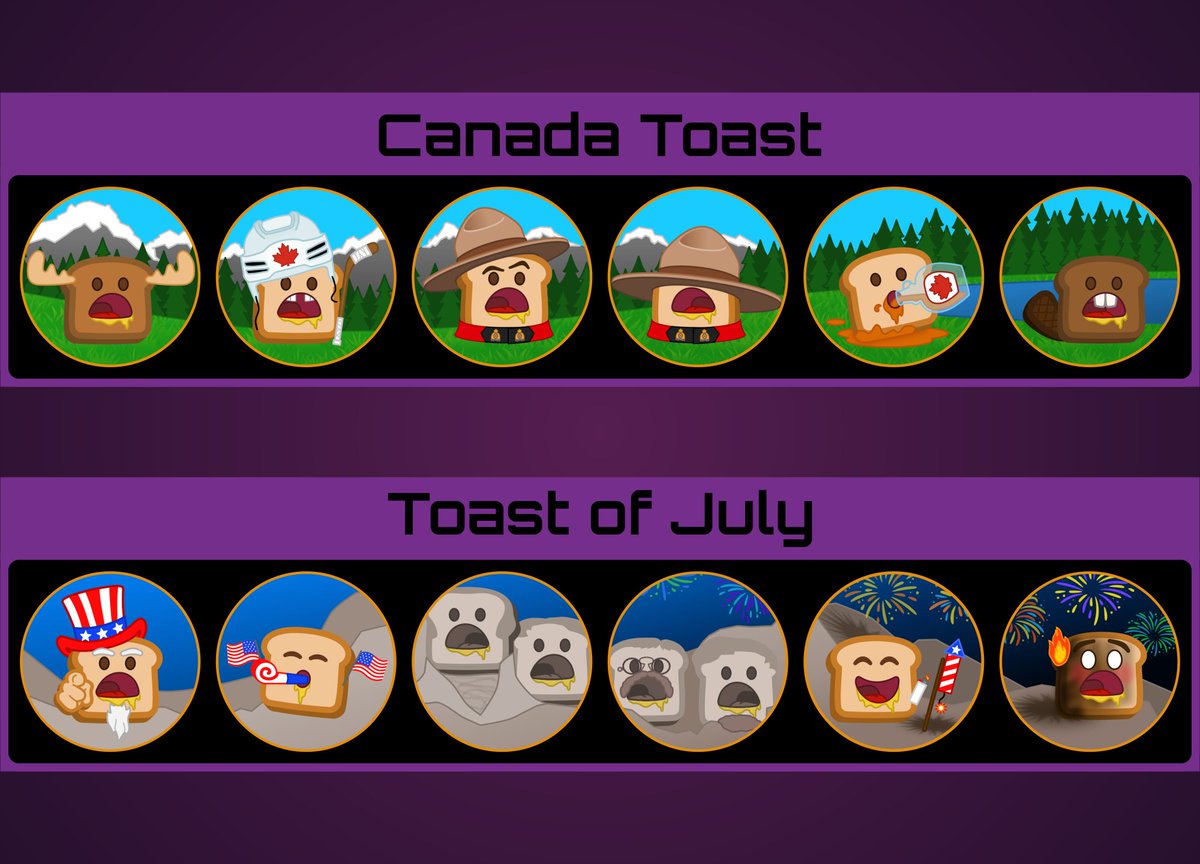 CtrlAltFck's tweet photo. Shocking News! I made moar toast banners, this time for Canada Day (1st of July) and Independence Day (4th of July)
Both can be found at https://t.co/25r31cpMZ3 🍞 https://t.co/ViHtf1H6Jc
