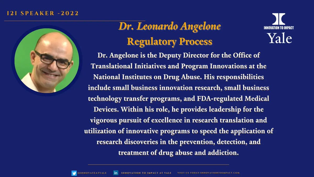 innovateatyale's tweet photo. Not only have we been accepting incoming applications before the #I2IShortCourse deadline, but we've been finalizing our Short Course topics and speakers/panelists. In the next several days and weeks, we'll be introducing them to you. #regulatoryprocess #startup #sudresearch https://t.co/dIeUReU39J