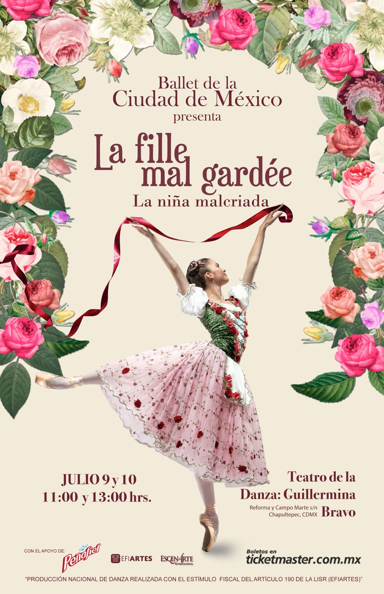 _escenarte's tweet photo. La fille mal gardee es una de las obras más antiguas e importantes del repertorio clásico del ballet y este 9 y 10 de julio la traemos de vuelta al #teatrodeladanzaguillerminabravo 
Boletos 👉 https://t.co/1LxJTqaGB8 https://t.co/3OGnXngJG4