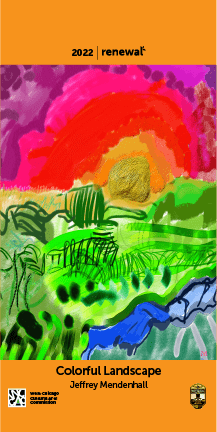jam2061's tweet photo. My colorful landscape artwork banner is at 306 main st, West Chicago, IL. It will be on view through the month of Sept. There is a people's choice award. Please vote for it by going to https://t.co/WKXCPD5kmS https://t.co/92GF6AtW3f