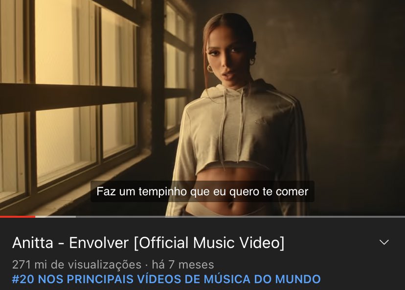 anittadreeam's tweet photo. Chocado. A gente percebe que envolver é um dos maiores smash’s do ano quando vê que já tem mais views que diversos hits do ano passado. O poder da mami. Ela vai ser indicada no vma eu acho https://t.co/Tg49NuuBzR