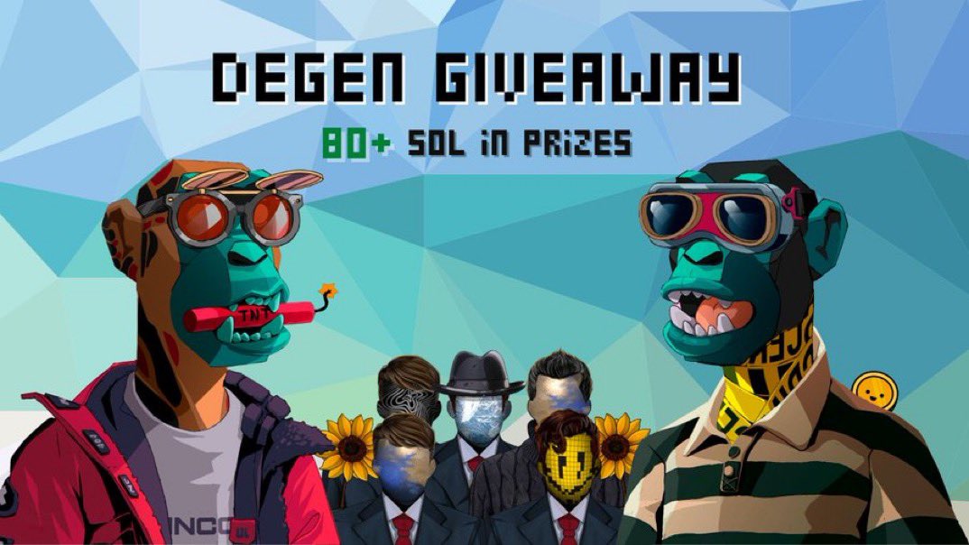 NOTIGANGNFT's tweet photo. 🎁HUGE GIVEAWAY🎁

Prizes: 
🏆4X 1 $SOL 

Must: 
1⃣Follow @NOTIGANGNFT @Bellstudios3 @degenfatcats @CryptoBrodyLLC 
2⃣RT + LIKE
3⃣Tag 3 friends  

Bonus ~ Play on https://t.co/zuwdefziga for a chance to win 
2x @Primatesnft 
5x @artofmob 

48 HRS⏳ #SolanaGiveaway https://t.co/vhvXv6oOoA