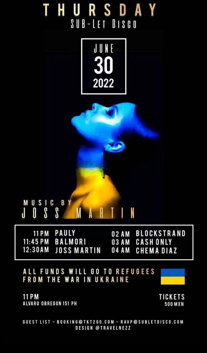 lasprimadonnas's tweet photo. Para ayudar a la gente de Ucrania en esta terrible guerra. Este jueves en col. Roma. Costo de $500. Ayuda a 🇺🇦 https://t.co/DGy4LaamJv