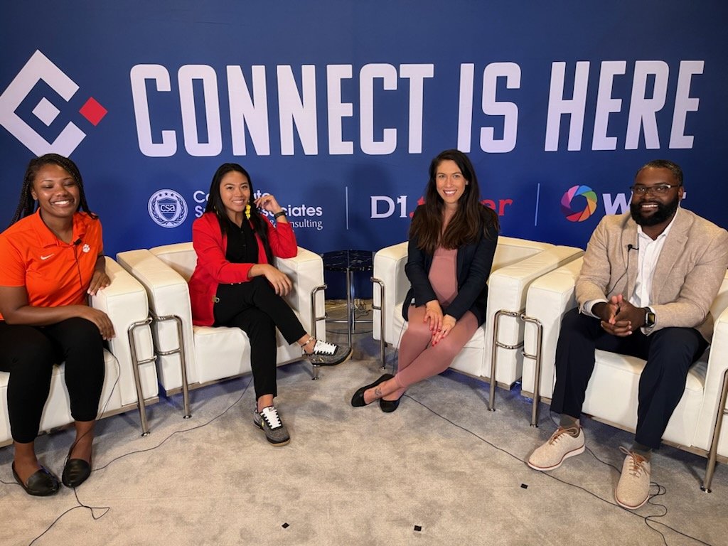 DieceAthletics's tweet photo. Thank you @CS_Connect1 for a fantastic interview! #DIECE #NACDA22 https://t.co/4dfdZKphyF