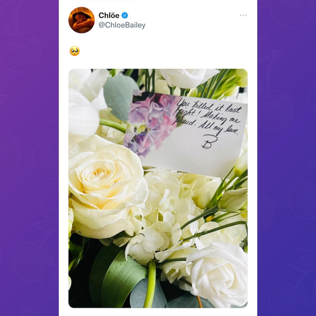 Pop Base on Twitter "Beyoncé sent Chlöe flowers following her BET