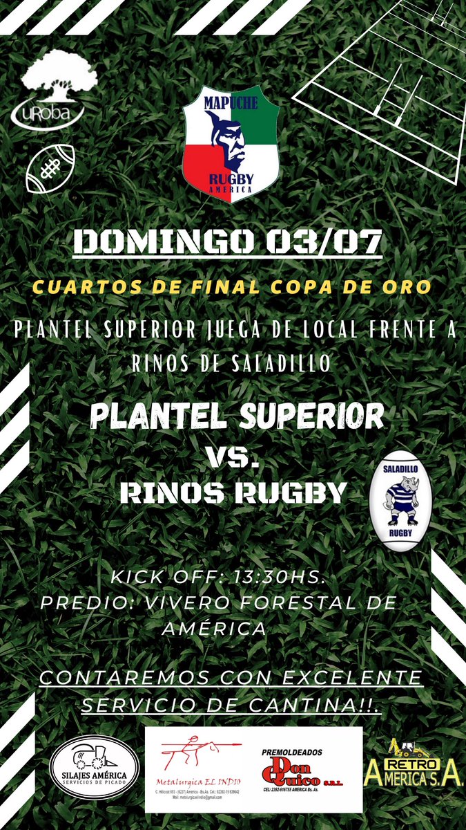 MapucheRugby's tweet photo. ESTE DOMINGO A PARTIR DE LA 13:30HS. 🎊🔥🏈💪🏾🎉

Después de un receso volvemos!!. 
¡¿Y que mejor manera que de local?!.

Así es, domingo 03/07 te esperamos para bancar los trapos junto al Plantel Superior.

Habrá excelente servicio de cantina 
🌭🍔🍟🍭🍻.- https://t.co/W0qffkEYWg