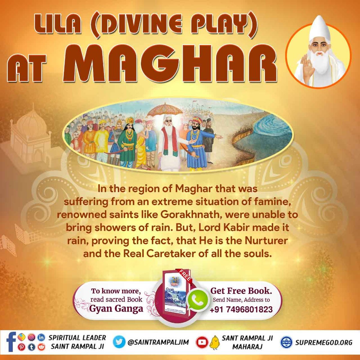 #DivinePlayAtMaghar
From Maghar, God Kabir had gone to Satlok physically in front of thousands of people.

Kabir is God