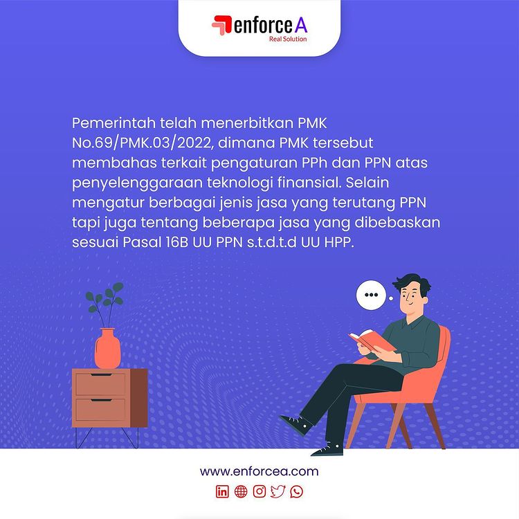 EnforceA_info's tweet photo. Tidak hanya mengatur tentang jenis jasa yang terutang PPN saja, tetapi juga mengatur mengenai jasa yang dibebaskan PPN sesuai dengan pasal 16B UU PPN s.t.d.t.d UU HPP.

Apa sajakah yang dibebaskan PPN tersebut? Yuk simak postingan ini!

#enforcea #petacreative https://t.co/3g9AFCQham