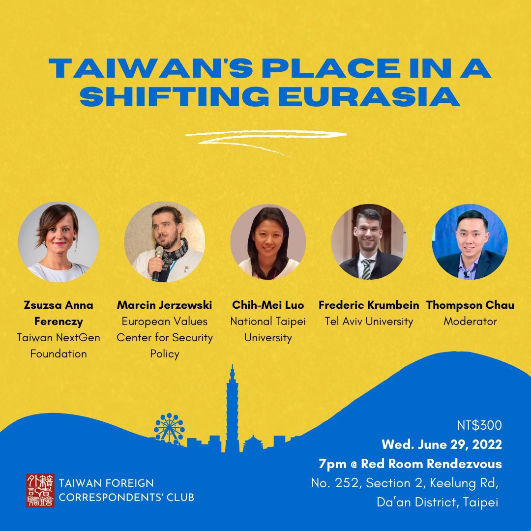 TaiwanFCC's tweet image. Everyone is welcome to join tomorrow evening’s event and hear from our expert panel. Join us at 7pm. Admission is 300NT and includes one drink. We look forward to seeing you!