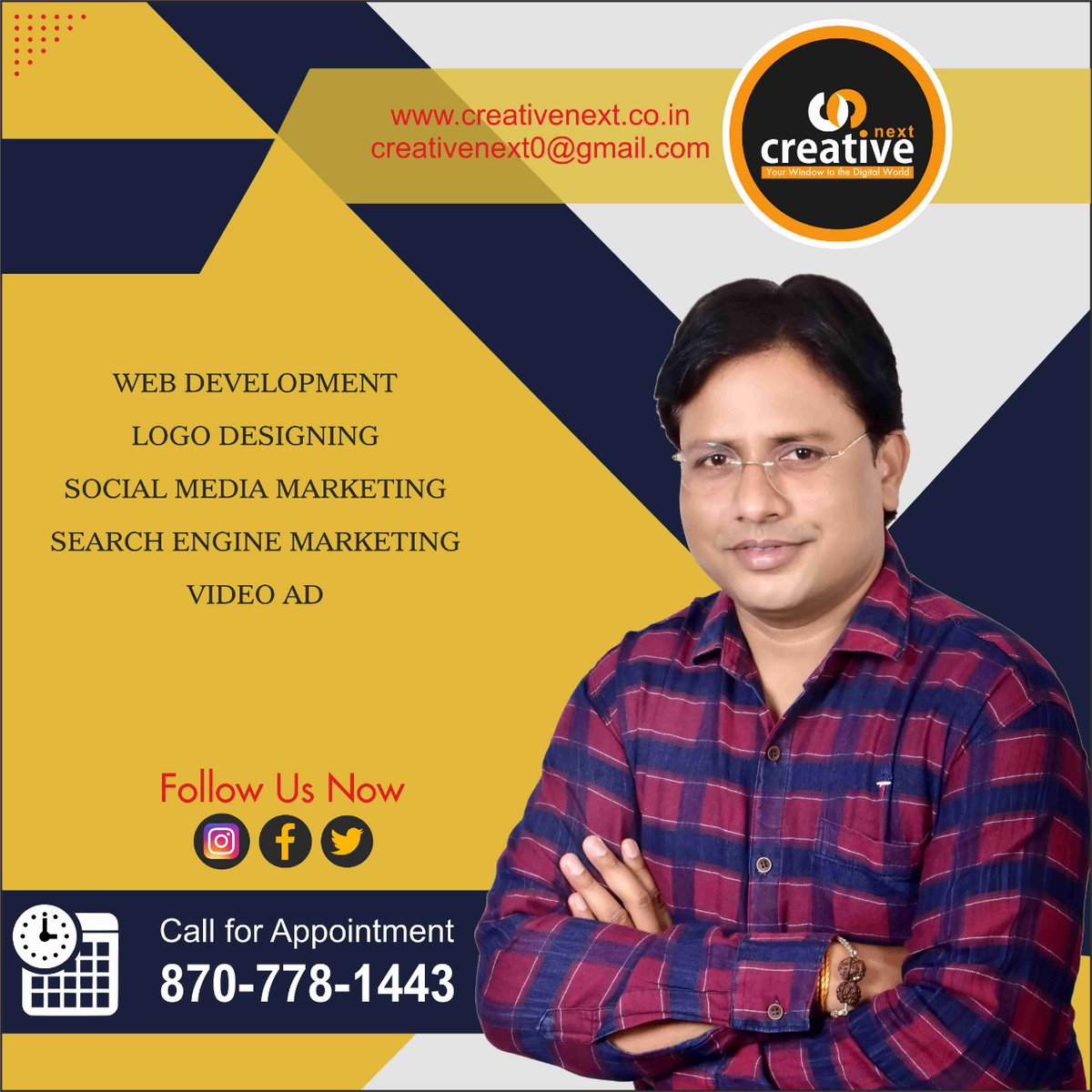 CreativeNextGND's tweet photo. Creative Next 

#webdevelopment 
#logodesign 
#socialmedia
#podcasting https://t.co/XmsgEqhY6H