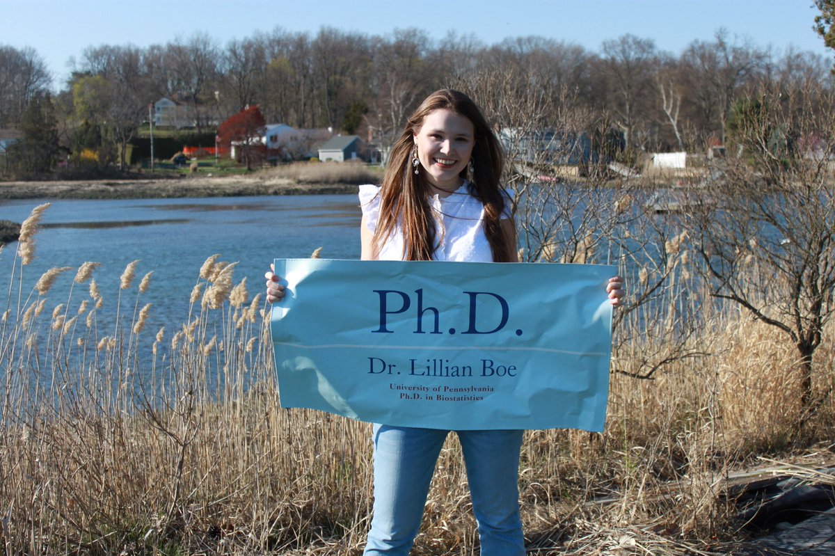 Lily_Boe's tweet photo. After nearly 5 years in graduate school, today I successfully defended my dissertation in Biostatistics. Thank you so much to everyone who helped me get here. Feeling so incredibly grateful today!! https://t.co/0wxRGEEqtG