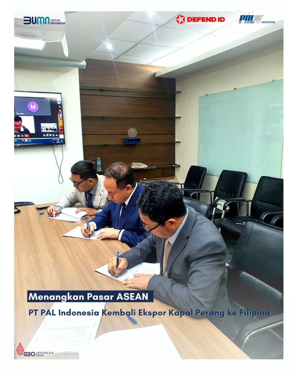 PTPAL_INDONESIA's tweet photo. 1. Manila, (24/06) Telah dilaksanakan penandatanganan kontrak jual-beli kapal Landing Dock antara PT PAL Indonesia dengan Department of National Defense (DND), Filipina. Acara tersebut dilangsungkan di Department of National Defense Philippine. https://t.co/4BVpqEqEuq