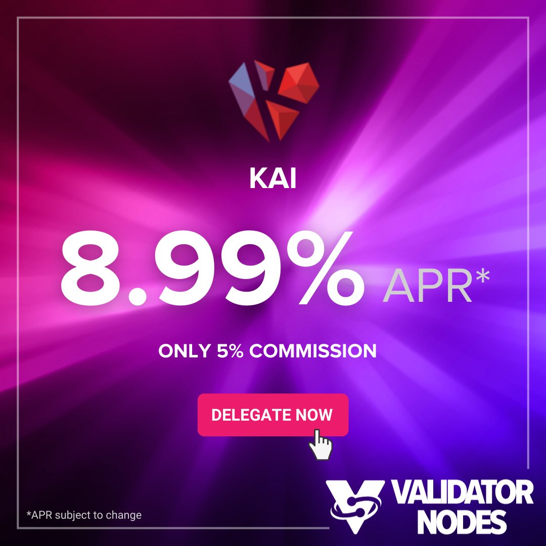 MANTRA_Chain's tweet photo. More than 10 million $KAI have already been delegated to our #MANTRADAO 🕉️ node! 🙌
DELEGATE to us to EARN 8.99% APR* for only 5% commission! 👉 https://t.co/t6CJBgk4cs
Medium Article 👉 https://t.co/SkDq0OAQWM
@KardiaChain #PassiveIncome #DeFi #blockchain #crypto #staking https://t.co/dHdlpGS85V