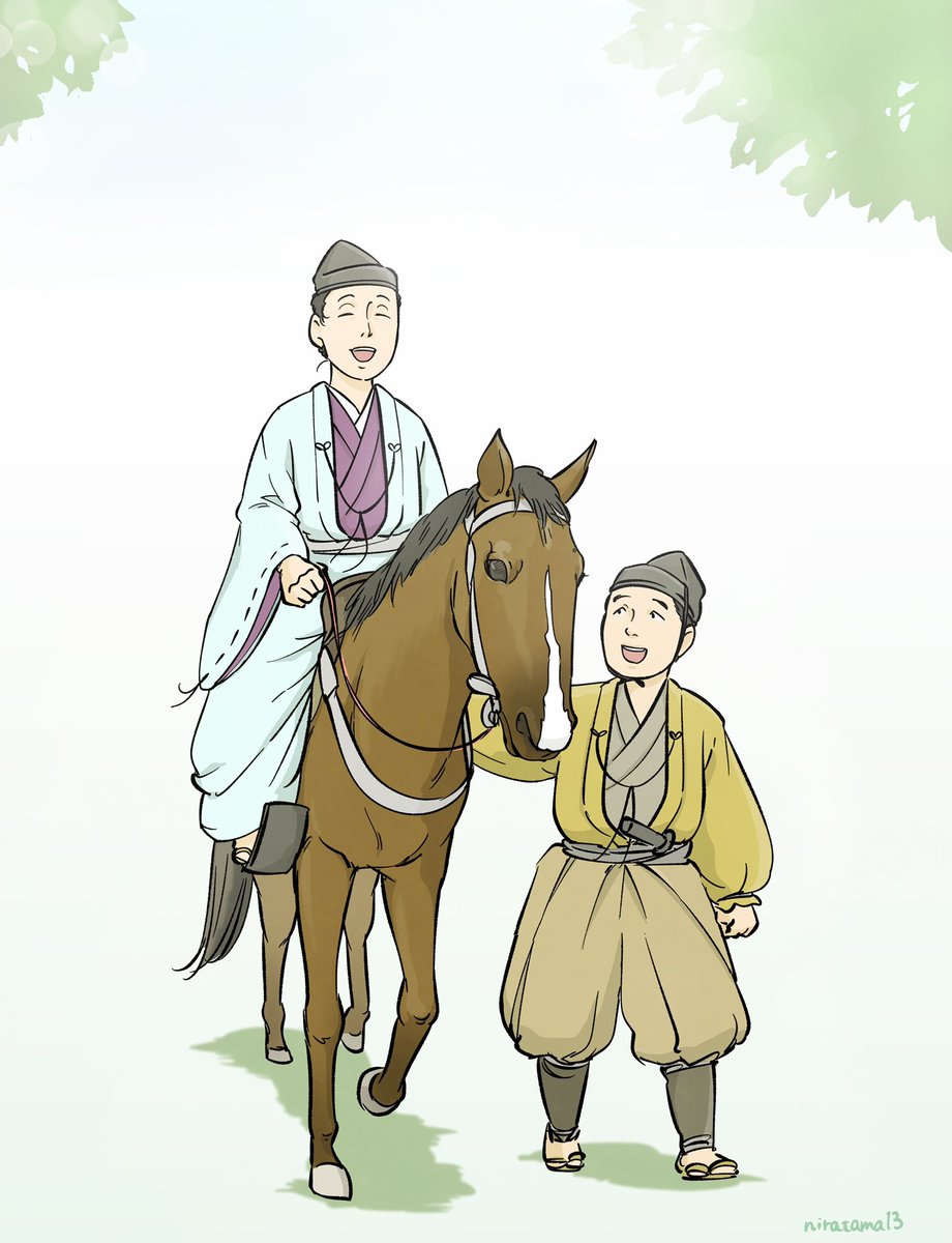 「「こうして鎌倉殿の馬を引いて歩いておりますと、伊豆の頃を思い出します。色々ござい」|にらたま13のイラスト