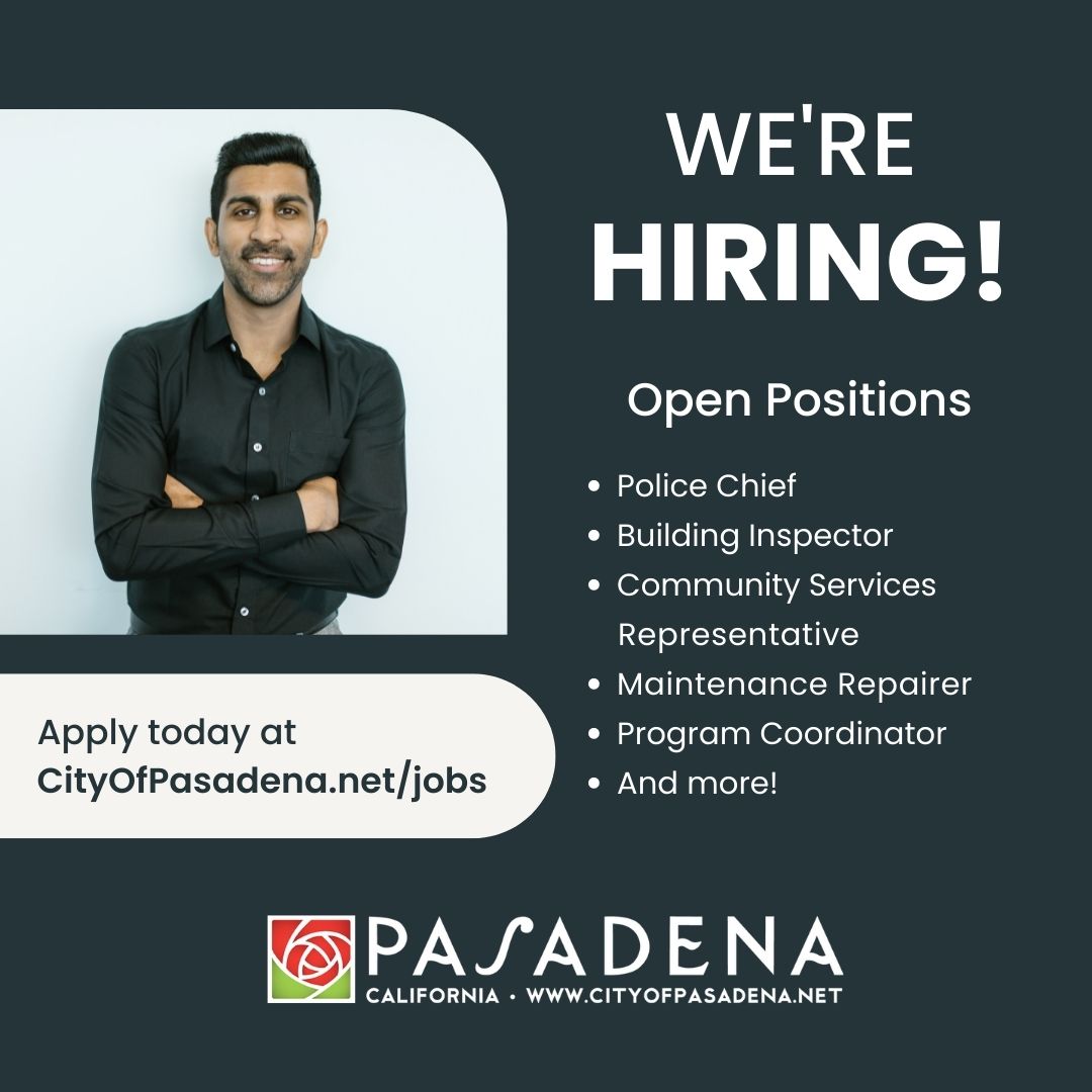 City of Pasadena on Twitter "We're currently hiring for a variety of