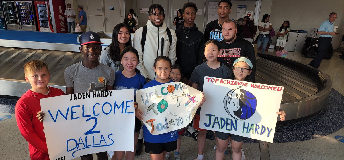 TopAchieversUSA's tweet photo. Today, the Top Achievers foundation took a family trip to the DFW Airport to welcome Dallas Mavericks draft pick, @JadenHardy1. We had a great time spending quality time together and supporting the future! https://t.co/uWaEk8qAda