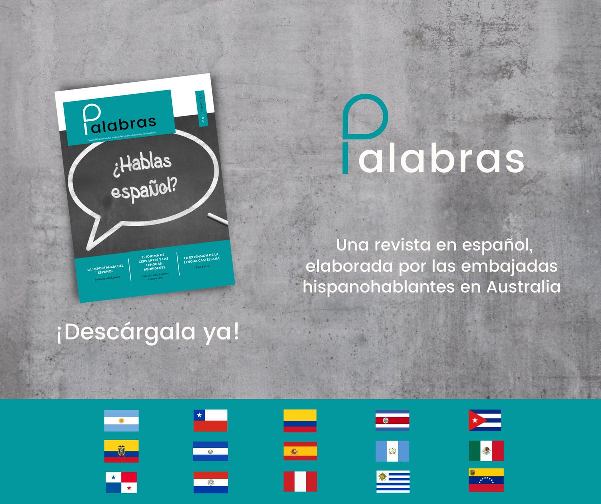 EmbaMexAus's tweet photo. Las embajadas hispanohablantes en 🇦🇺 publican la revista Palabras para promover el idioma: https://t.co/Uft9KOypoO 
@ARGinAustralia @EmbassyCubaAUS @EmbajadaEcuAUS @EESAenAustralia @EmbajadaEspAust @EmbaMexAus @embpanamaaus @embaperaus @uruaustralia @EmbaVenezAu @SRE_mx  @IME_SRE https://t.co/IPGOyQlEFO