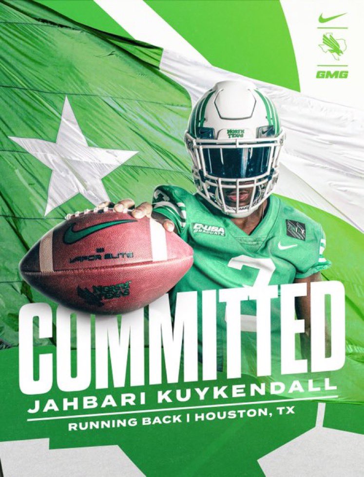 KuykendallJb's tweet photo. My faith in God, my family, coaches, mentors and the vibe that I got from Day 1 at UNT, has brought me to this great day! COMMITTED 💚🤍#MEANGREEN @PCobbs43 @jomaul66 https://t.co/oTgH9RMkM9