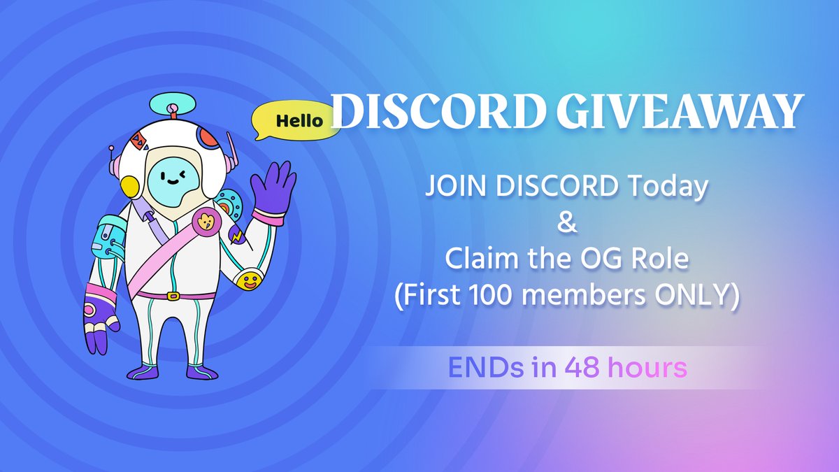 🤖NFF demo is about to release
Welcoming new friends to the community🤟🤟

🫵 3 NFT Giveaway

To enter:
 -Follow <a href="/NonFFriend/">Non-Fungible Friend</a>  
 -Like &amp; Retweet 
- Join Discord discord.gg/ByZu7gBRWR

🚀Bonus: OG role+Pre-A test spots

#MetaverseNFT #NFTGiveaway