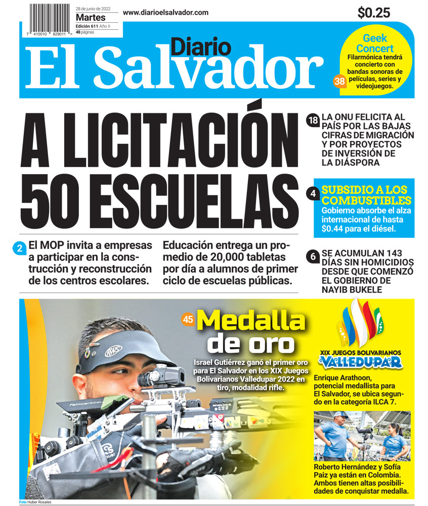 RT @elsalvador: Esta es la portada de #DiarioElSalvador de este martes, 28 de junio de 2022. #DiarioES https://t.co/tQxX103PMM