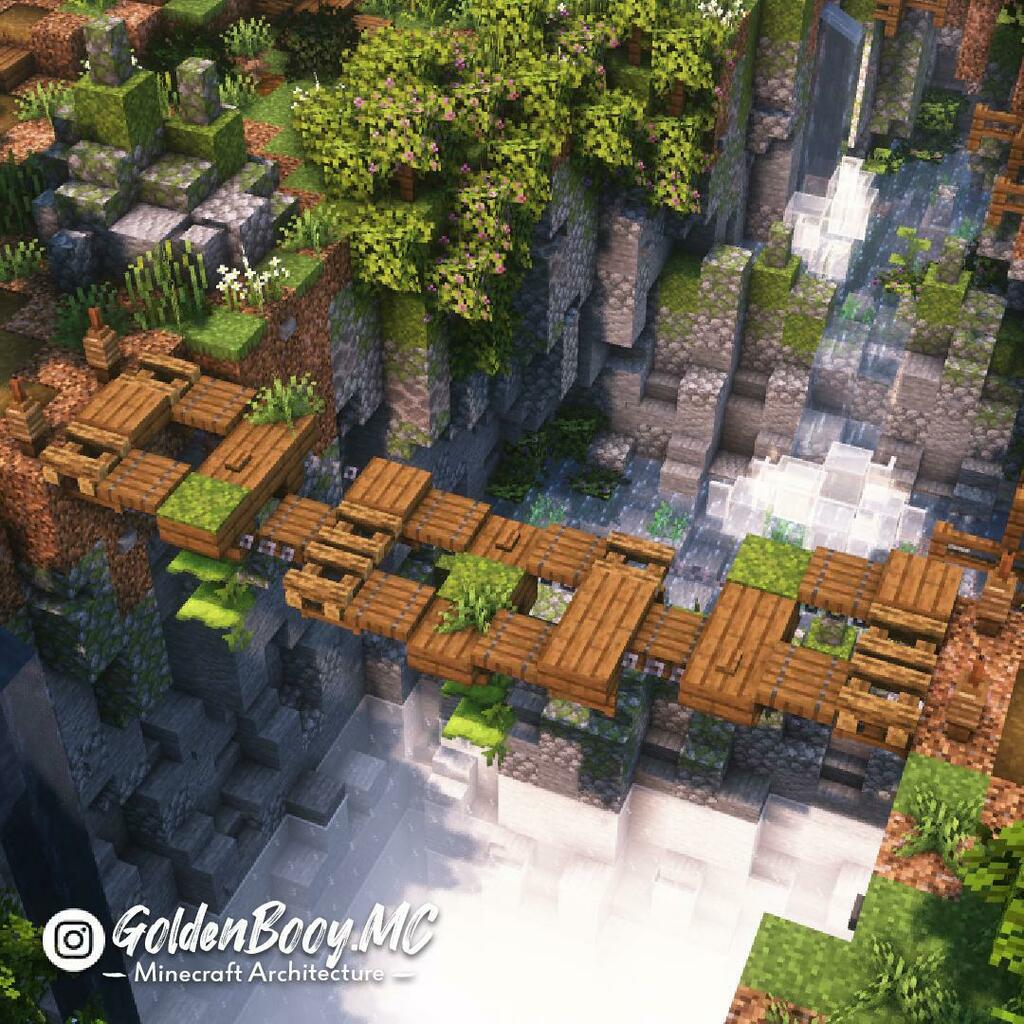 Minecraft Builds Rope Bridge Design Via Goldenbooy Mc Minecraft T Co K3wyafg0ar Twitter