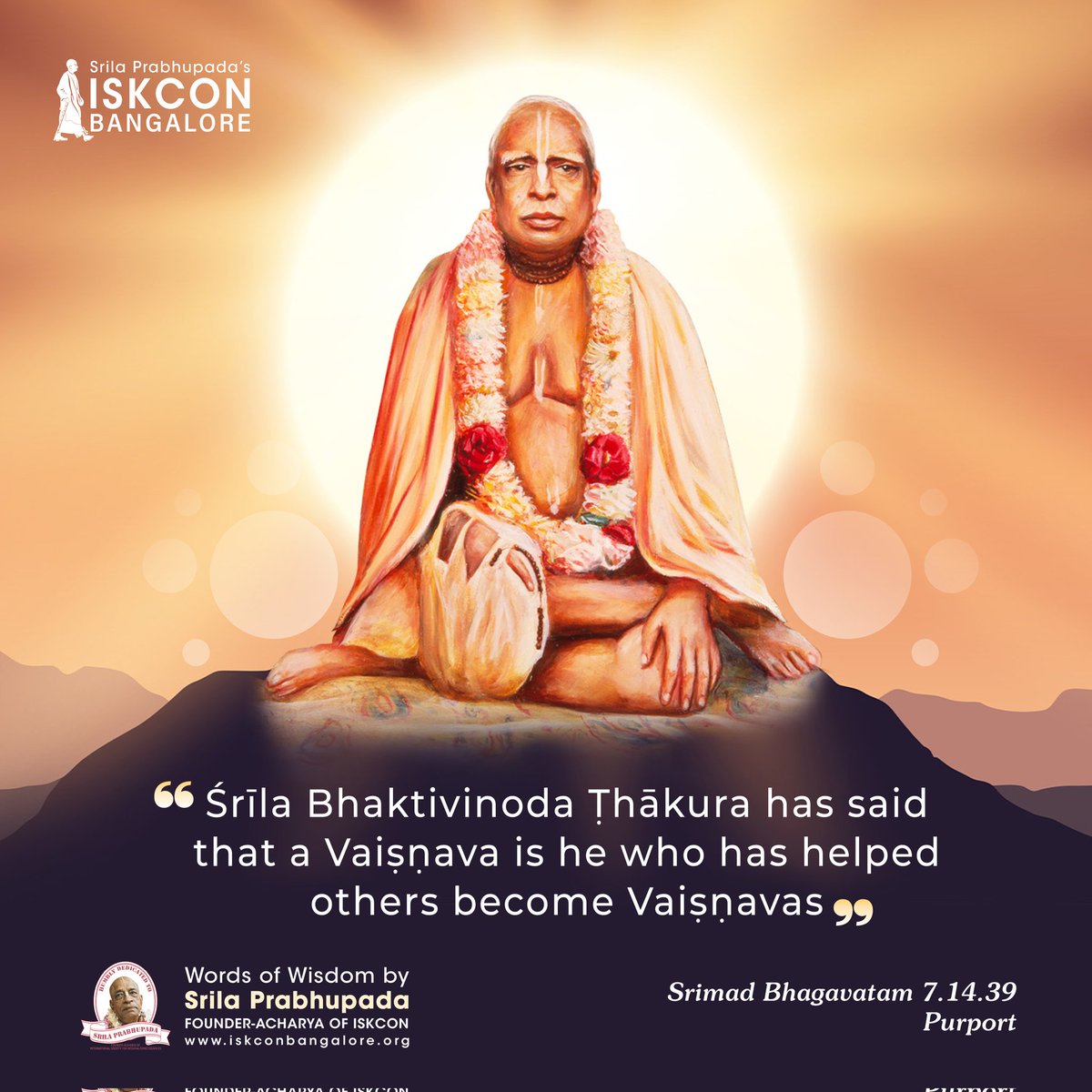ISKCONBangalore's tweet photo. "He reasons ill who tells that Vaisnavas die, When thou art living still in sound!" 

- Srila Bhaktivinoda Thakura 

Today is the auspicious Disappearance Day of Srila Bhaktivinoda Thakura. (June 28)

#iskconbangalore #srilabhaktivinodathakura #disappearanceday https://t.co/yW4dO3JAy6