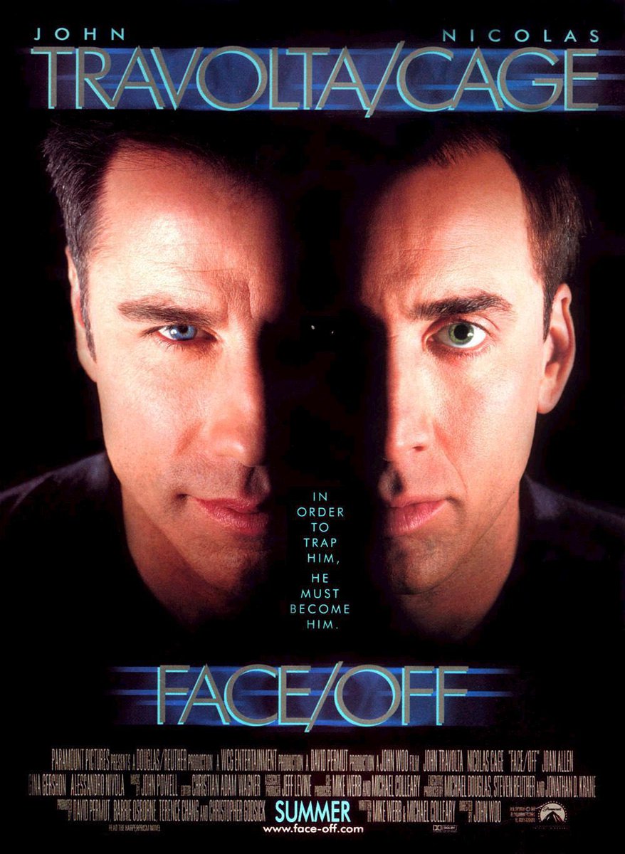 🎬MOVIE HISTORY: 25 years ago today, June 27, 1997, the movie ‘Face/Off’ opened in theaters!

#JohnTravolta #NicolasCage #JoanAllen #AlessandroNivola #GinaGershon #DominiqueSwain #NickCassavetes #HarvePresnell #ColmFeore #JohnCarrollLynch #CCHPounder #RobertWisdom #MargaretCho