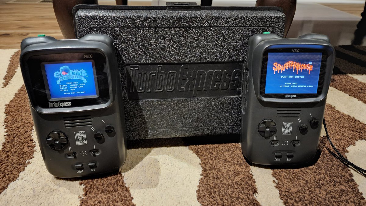 igotgame's tweet photo. 2 is better than 1 is what they say right? Well that definitely holds true when it comes to owning 2 Turbo Express consoles! One completely stock & one with a new bigger screen! Oh...and a VERY RARE official NEC carrying case! #TurboGrafx #Recapped @GameyeVG @BirdDogGaming https://t.co/qqkWj6k4Hq