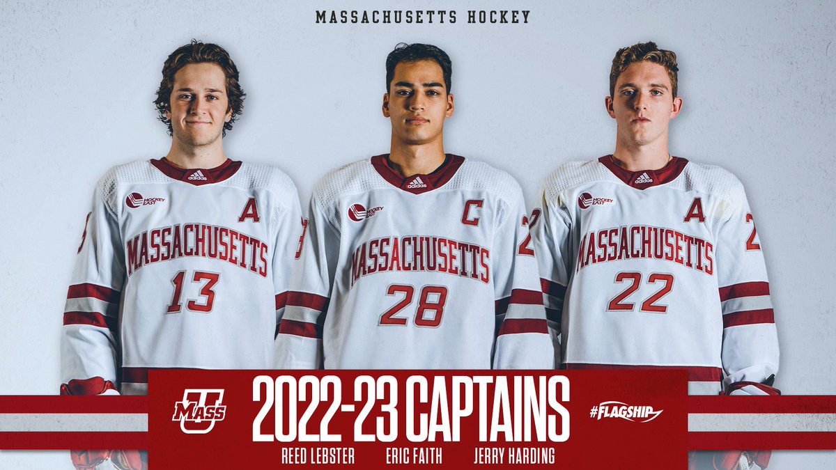 We will have a trio of senior forwards leading us in 2022-23 with Eric Faith wearing the “C” and <a href="/reedlebster23/">Reed Lebster</a> and <a href="/jharding99/">Jerry Harding</a> wearing “A”s 👏

🔗: bit.ly/3a1iQoE

#NewMass X #Flagship 🚩