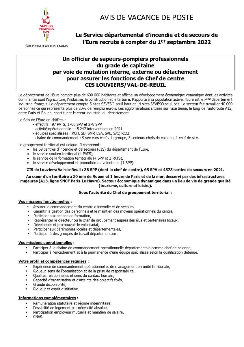 Sapeurs-pompiers de l'Eure / SDIS27 tweet media