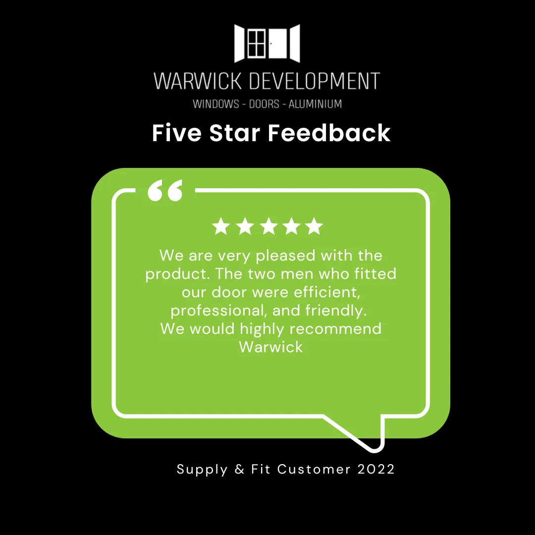 WARWICK_DEV_LTD's tweet photo. We love reading your reviews! 💚🥰

Recently purchased and happy with our products and services? Drop us a message and we will send you a link to leave us a review. ☺️

#WarwickDevelopment #HappyCustomers #FiveStar #Feedback #SupportLocalBusiness #NewWindowsAndDoors #Sheffield https://t.co/3iameZiXKL