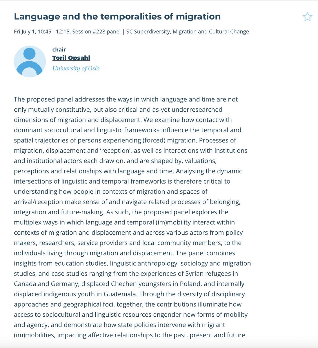 Laila Omar, PhD (@lailamomar) on Twitter photo Together with <a href="/LeonieEMSchulte/">Dr Leonie Schulte</a>, @DrAIexOlszewska, Briana Nichols, @TorilOpsahl, and @SecurityLing, we organized a panel focusing on language, time, and migration. Check it out! #IMISCOE2022 Together with <a href="/LeonieEMSchulte/">Dr Leonie Schulte</a>, @DrAIexOlszewska, Briana Nichols, @TorilOpsahl, and @SecurityLing, we organized a panel focusing on language, time, and migration. Check it out! #IMISCOE2022