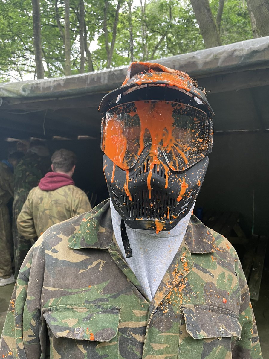 simpson_house's tweet photo. Tough day at the office for Mr. Batterham at our annual house outing to the paintball. #target #practice https://t.co/903QgCcAkA