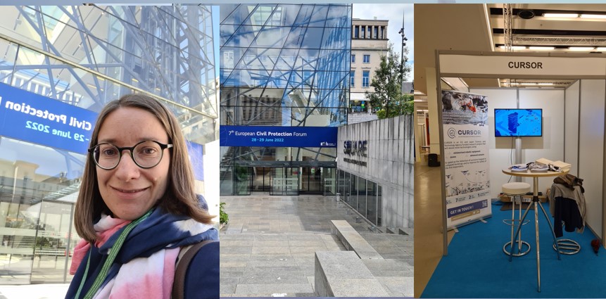 CURSOR_H2020's tweet photo. We are ready to welcome you at the @CURSOR_H2020 booth at the #CivilProtectionForum starting today in #Brussels! 👮🏾💂🏽🧑🏿‍💻🧑🏻‍🚒

📌Join us at booth 21 at the Square!

#EUCivPro #CPForum https://t.co/b8S2ADdT6H