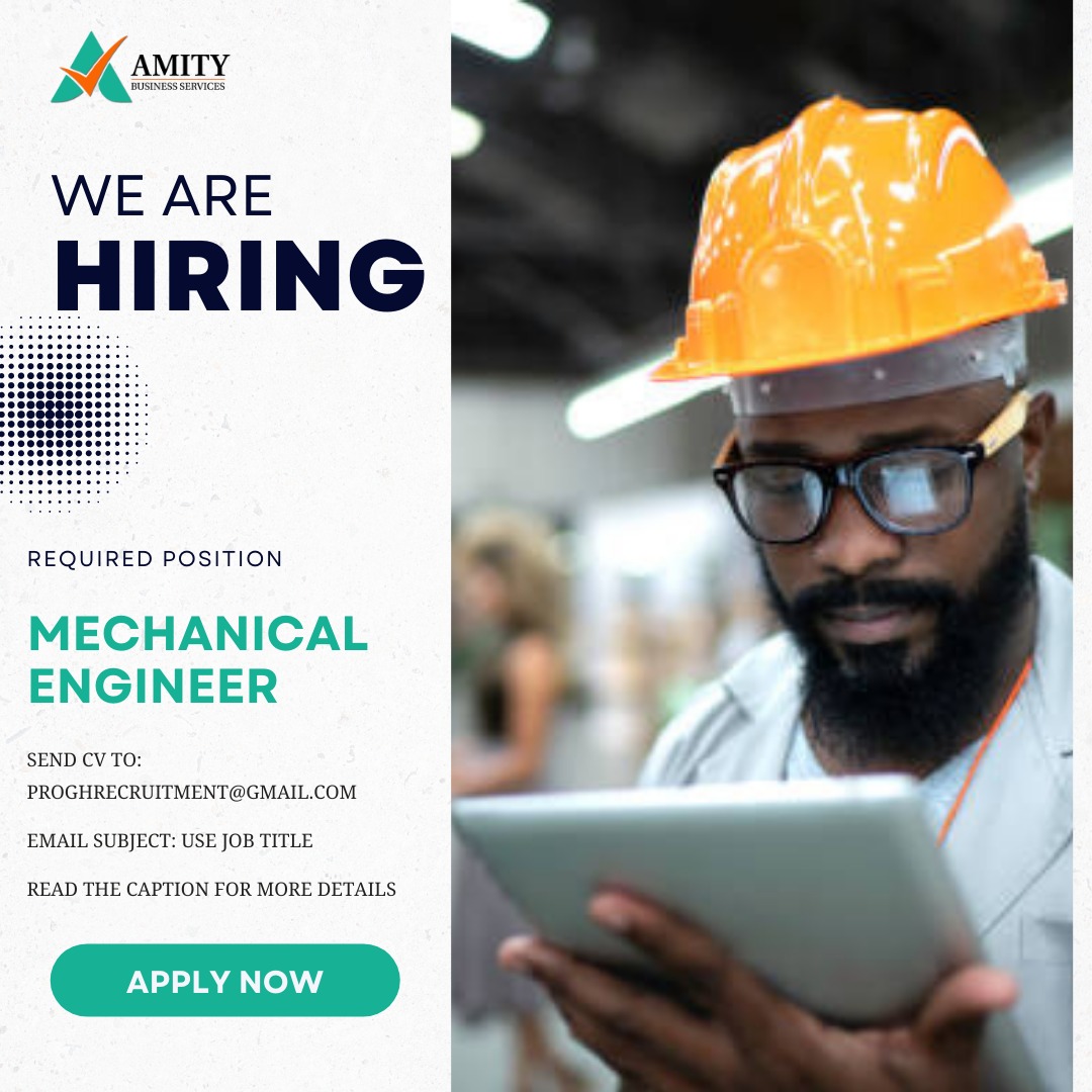 amityvirtual's tweet image. A client in the Construction sector is looking to fill a Mechanical Engineer role. If this is you, go to the link below to see the full job descriptions to apply.

bit.ly/3MvFqTl

#ghanajobs #jobsinghana #ghanavacancy