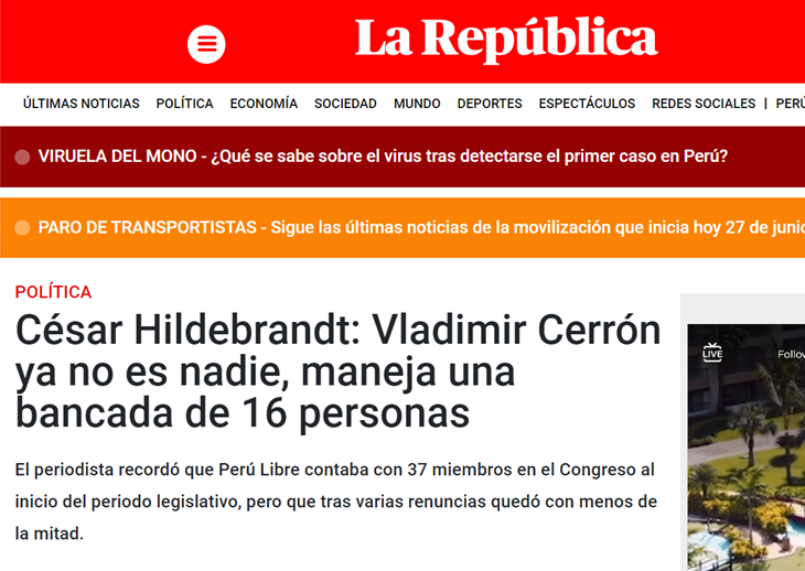 Mi estimado paciente César Hildebrandt esto en psicología se llama proyección.