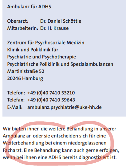 MiaWind1's tweet photo. Hey @UKEHamburg - Wieso steht in eurem Flyer, dass ihr in eurer #ADHS Ambulanz Menschen mit ADHS behandelt? Am Telefon wurde mir gerade gesagt, ihr macht nur die #ADHSDiagnostik (für die es natürlich keine #Termine gibt) https://t.co/XIaM4FXuZ2