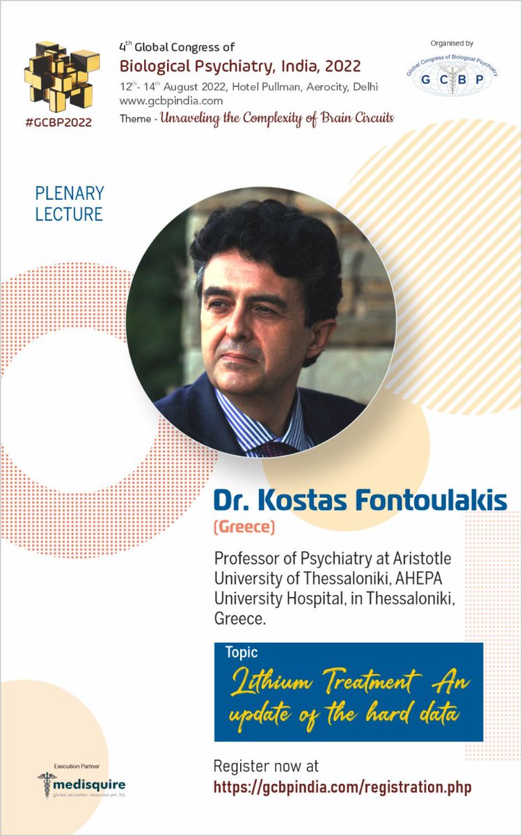 #GCBP2022 Plenary Lecture #5 Dr Kostas Fontoulakis

For more details: gcbpindia.com
Register now: gcbpindia.com/registration.p…
Download Agenda: gcbpindia.com/pdf_docs/Agend…

#India #Delhi  #greece #stayhealthy #mentalhealth #bipolar #mentalhealthawareness #depression #anxiety
