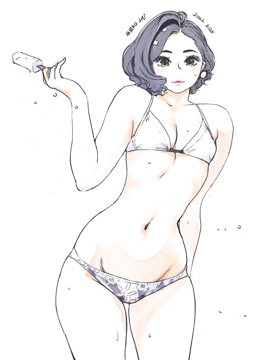 元画は昨日の配信で描いたモノトーン画でござる。 