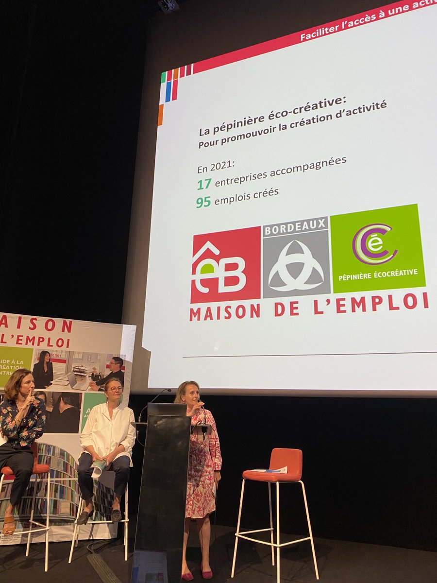 Le soutien à la création d’entreprise par les collectivités locales expl. Bordelais c’est aussi de la création d’emploi

En 2021 la Pepiniere ⁦<a href="/PepiniereBdx/">Pépinière éco-créative des Chartrons</a>⁩ : 95 emplois créés.

Un autre volet d’action de la ⁦@MDEBORDEAUX⁩ et la mairie de Bordeaux

⁦<a href="/AVEmploi/">ALLIANCE VILLEMPLOI</a>⁩