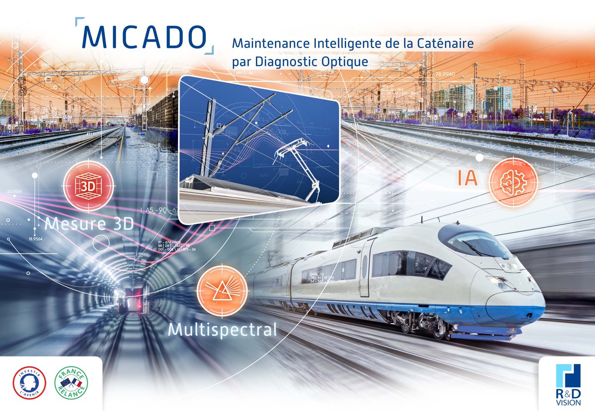 <a href="/RnDVision/">RDvision</a> ravi de vous annoncer le démarrage du projet MICADO - Maintenance Intelligente de la CAténaire par Diagnostic Optique
<a href="/Bpifrance/">Bpifrance</a> <a href="/Pole_Systematic/">Pôle Systematic</a> <a href="/Pole_iTrans/">i-Trans</a> 
Article : ecologie.gouv.fr/gouvernement-a…
#caténaire #ferroviaire #IA #TempsRéel #3D #stéréovision #profilométrie