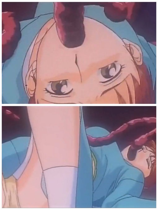 アニメの『淫獣家庭教師』の冒頭で淫獣に襲われる女性が最初は険しい表情で拳を握りしめながら抵抗するも服を脱がされ全身を嬲られていく内に握っていた拳がゆっくりと開いていって口から触手を抜かれた時には快楽堕ちしていて淫獣のなすがままになって喘ぎ声をあげ始める流れ、好き(*゜∀゜*)ムッハー 